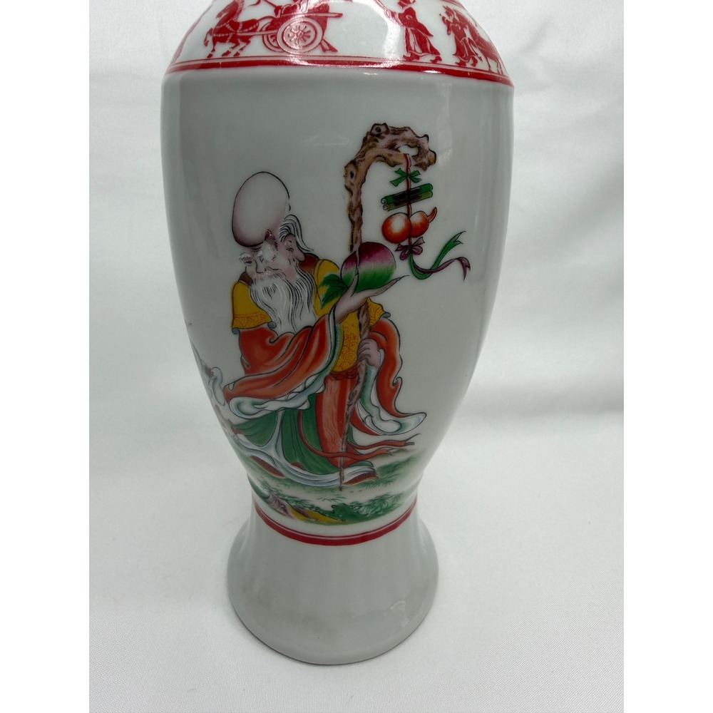 Vintage Kinmen Distillery Taiwan Ceramic Liquor Decanter Vase Shou Lao God Set